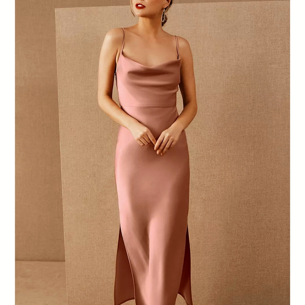 BHLDN Satin Cali Dress in Sedona / Rose fits size 6-8 (size 14 on tag)